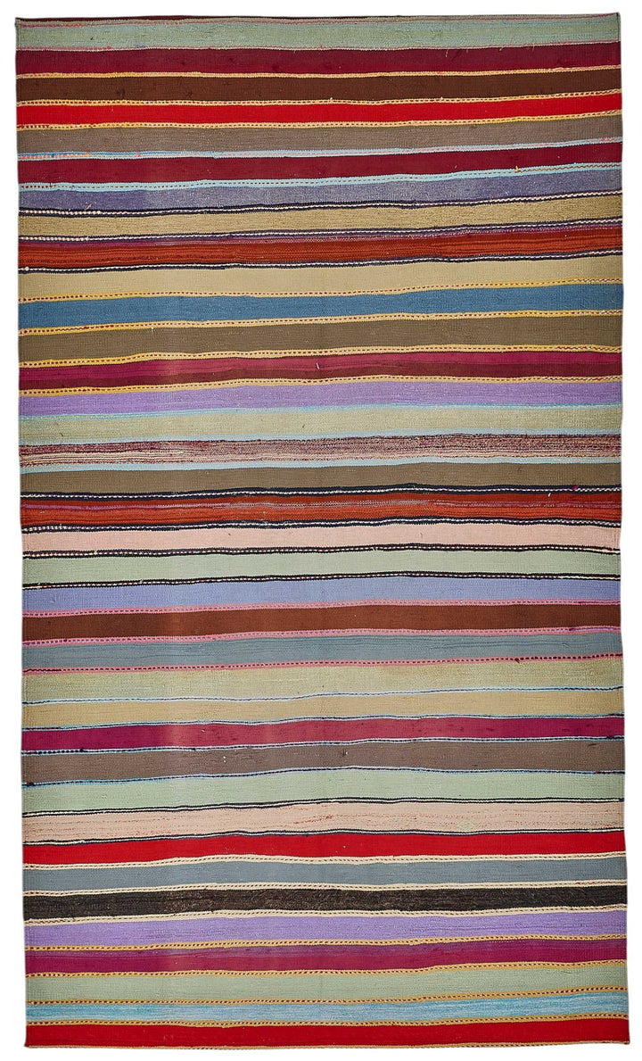 5x9 Handmade Vintage Chaput Kilim Rug - 51840