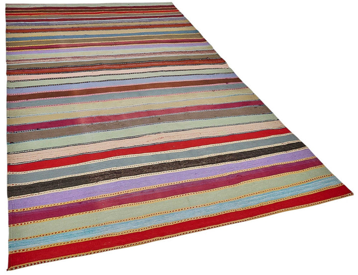 5x9 Handmade Vintage Chaput Kilim Rug - 51840