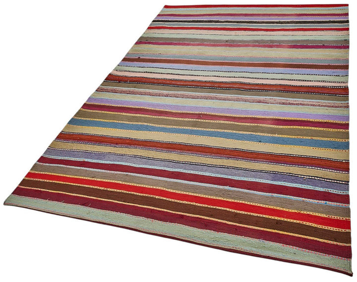 5x9 Handmade Vintage Chaput Kilim Rug - 51840