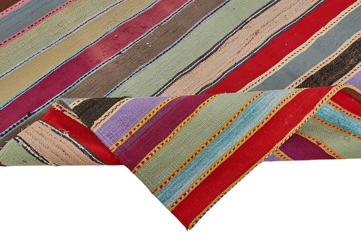 5x9 Handmade Vintage Chaput Kilim Rug - 51840