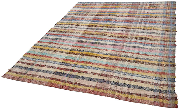 6x8 Handmade Vintage Chaput Kilim Rug - 51844