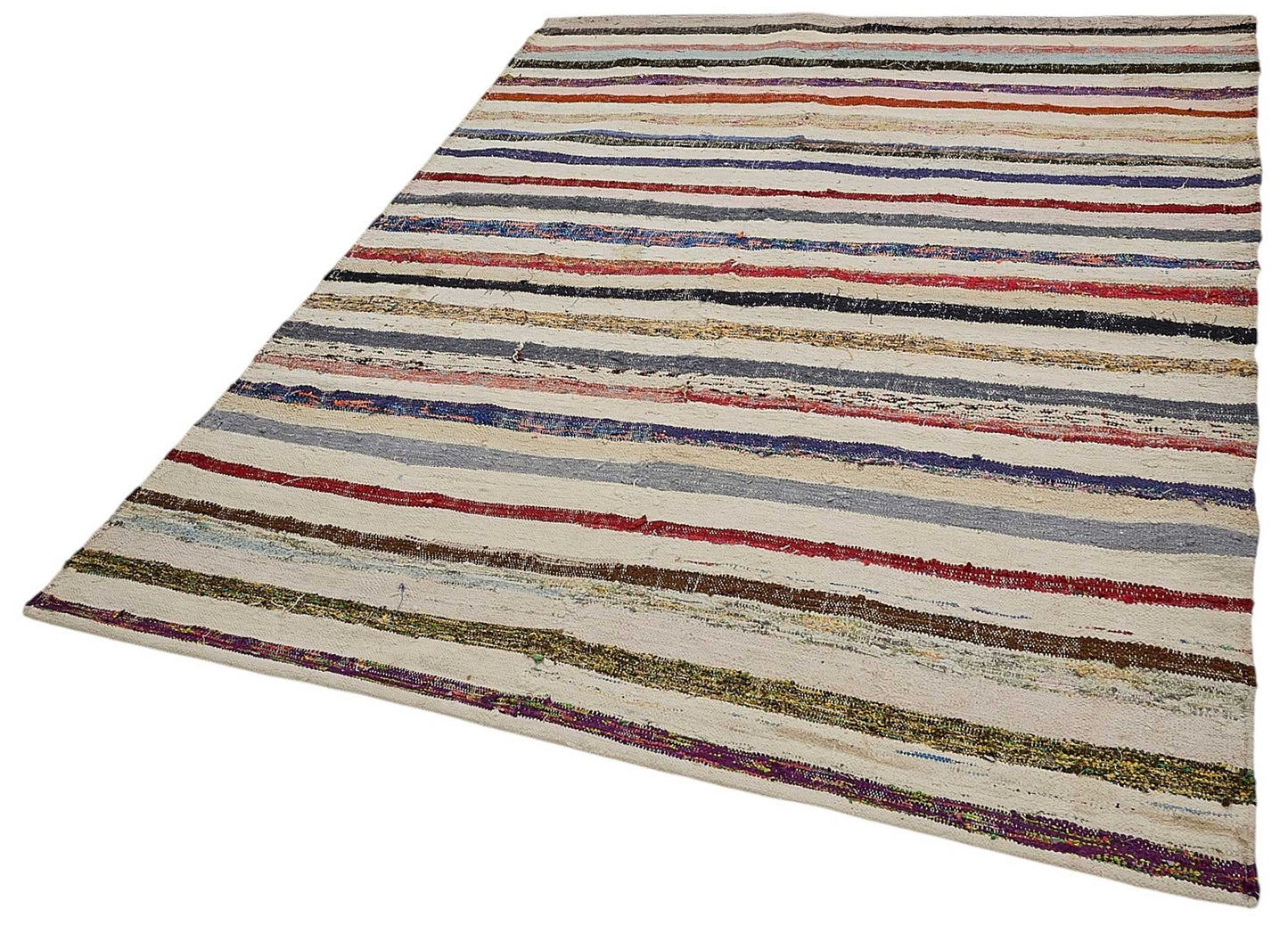 6x8 Handmade Vintage Chaput Kilim Rug - 51846