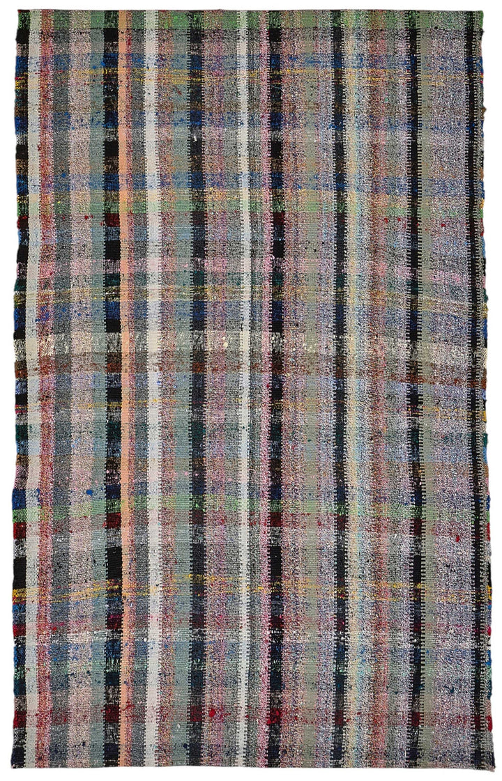 6x9 Handmade Vintage Chaput Kilim Rug - 51847