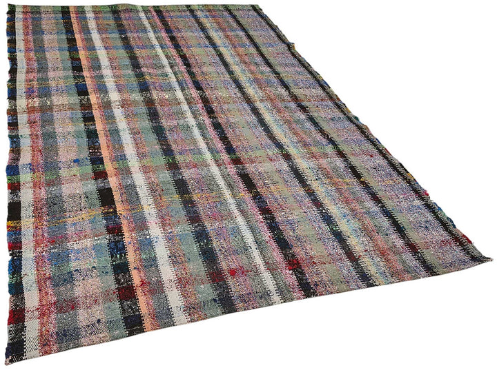 6x9 Handmade Vintage Chaput Kilim Rug - 51847
