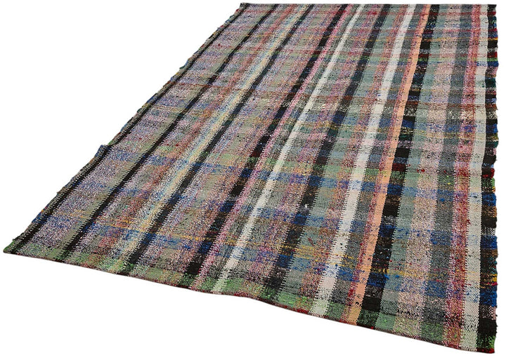 6x9 Handmade Vintage Chaput Kilim Rug - 51847