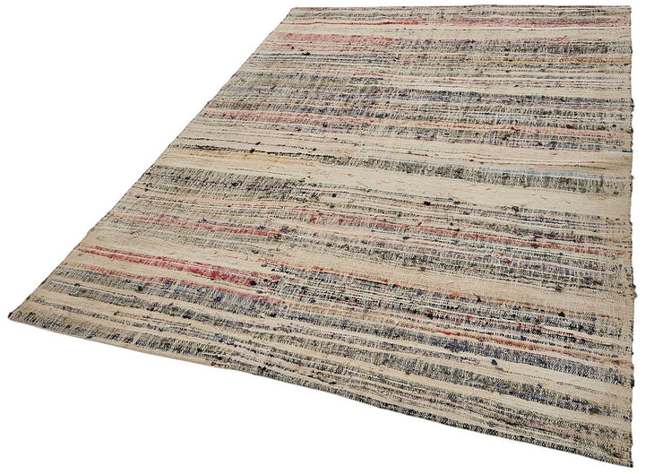 5x8 Handmade Vintage Chaput Kilim Rug - 51848