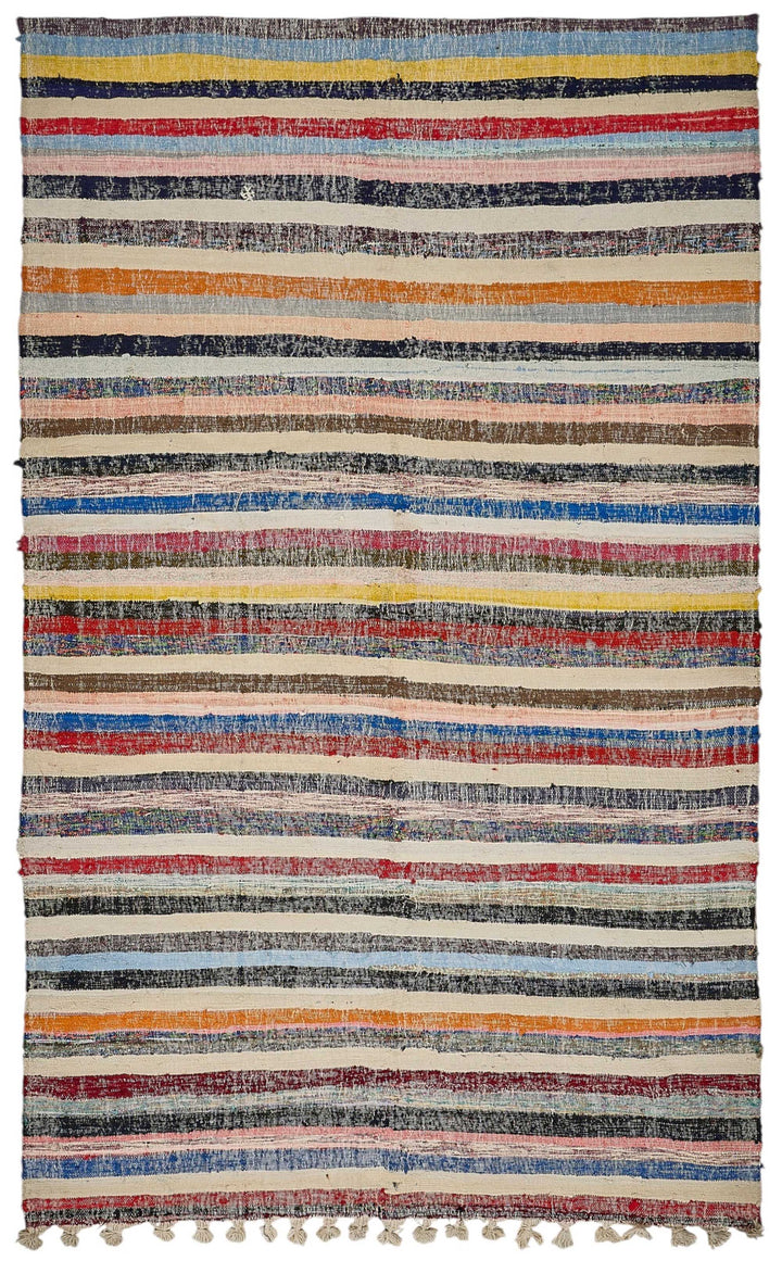 6x10 Handmade Vintage Chaput Kilim Rug - 51849