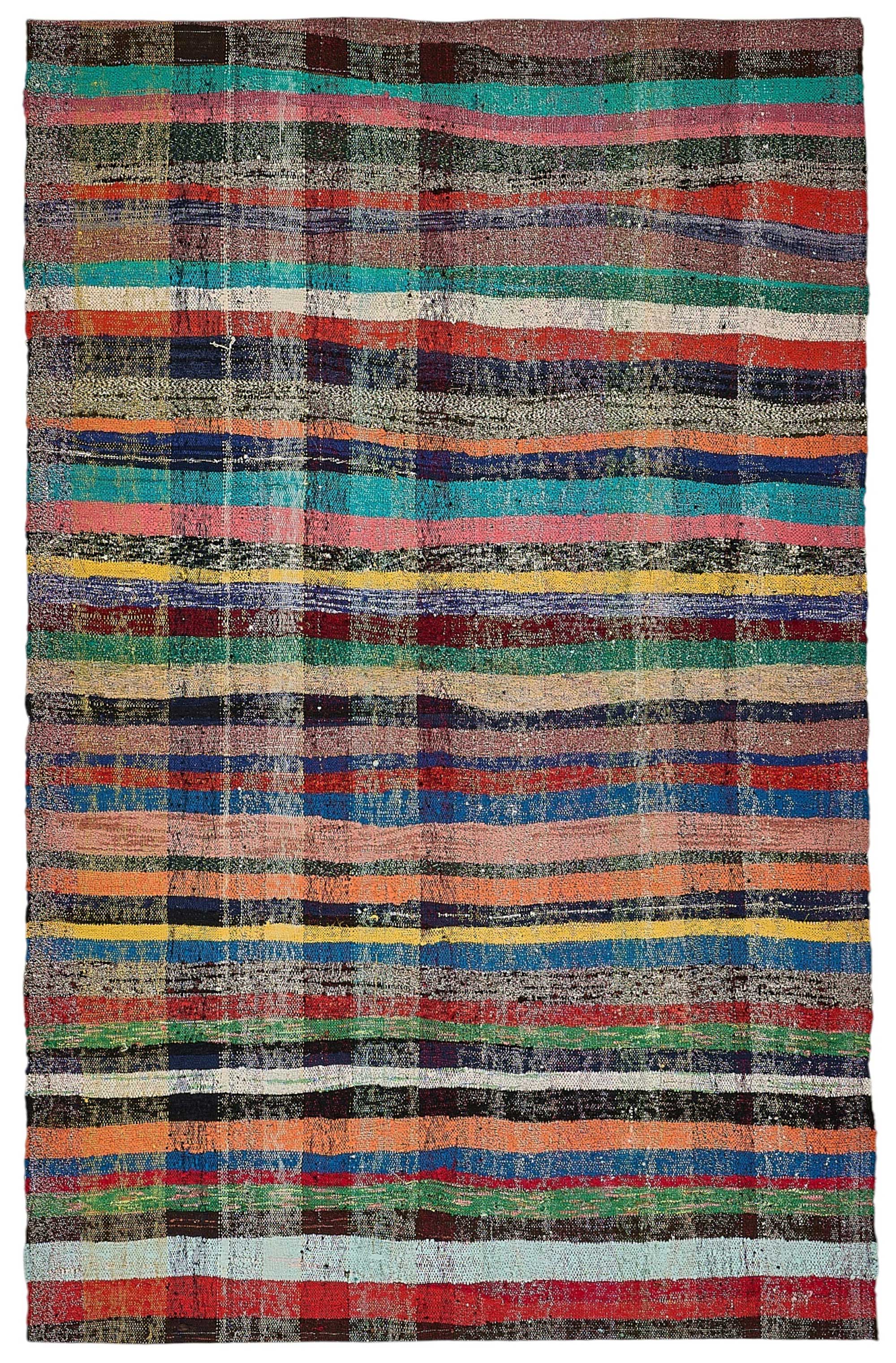 6x9 Handmade Vintage Chaput Kilim Rug - 51850
