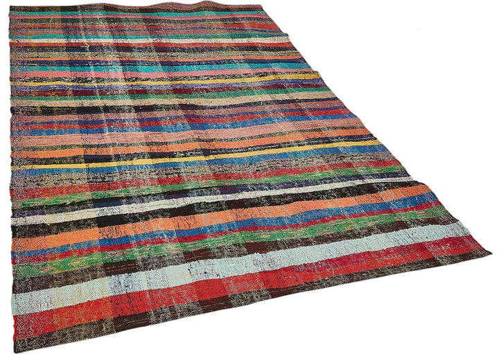 6x9 Handmade Vintage Chaput Kilim Rug - 51850