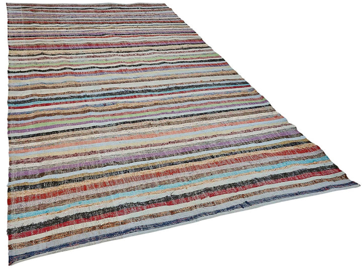 6x10 Handmade Vintage Chaput Kilim Rug - 51851