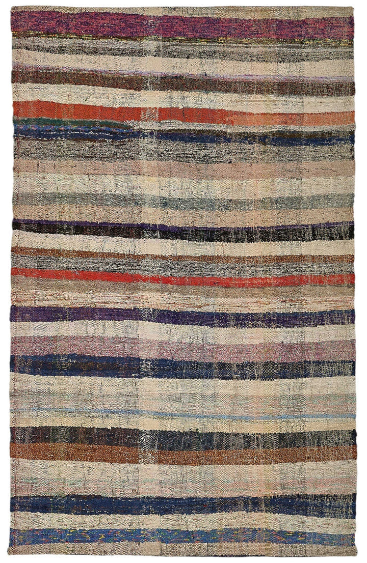 6x9 Handmade Vintage Chaput Kilim Rug - 51852