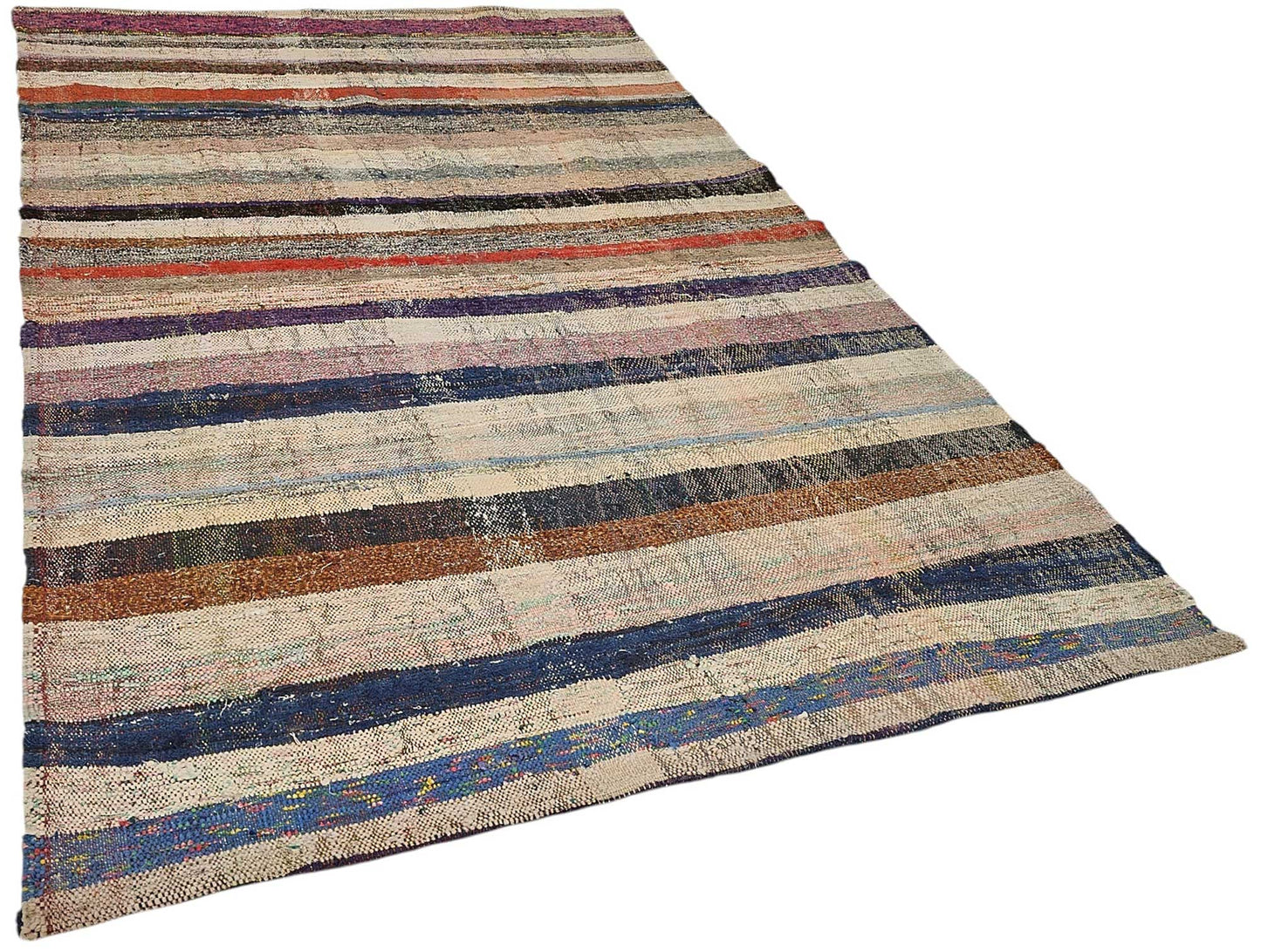 6x9 Handmade Vintage Chaput Kilim Rug - 51852