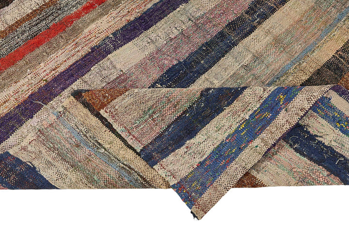 6x9 Handmade Vintage Chaput Kilim Rug - 51852
