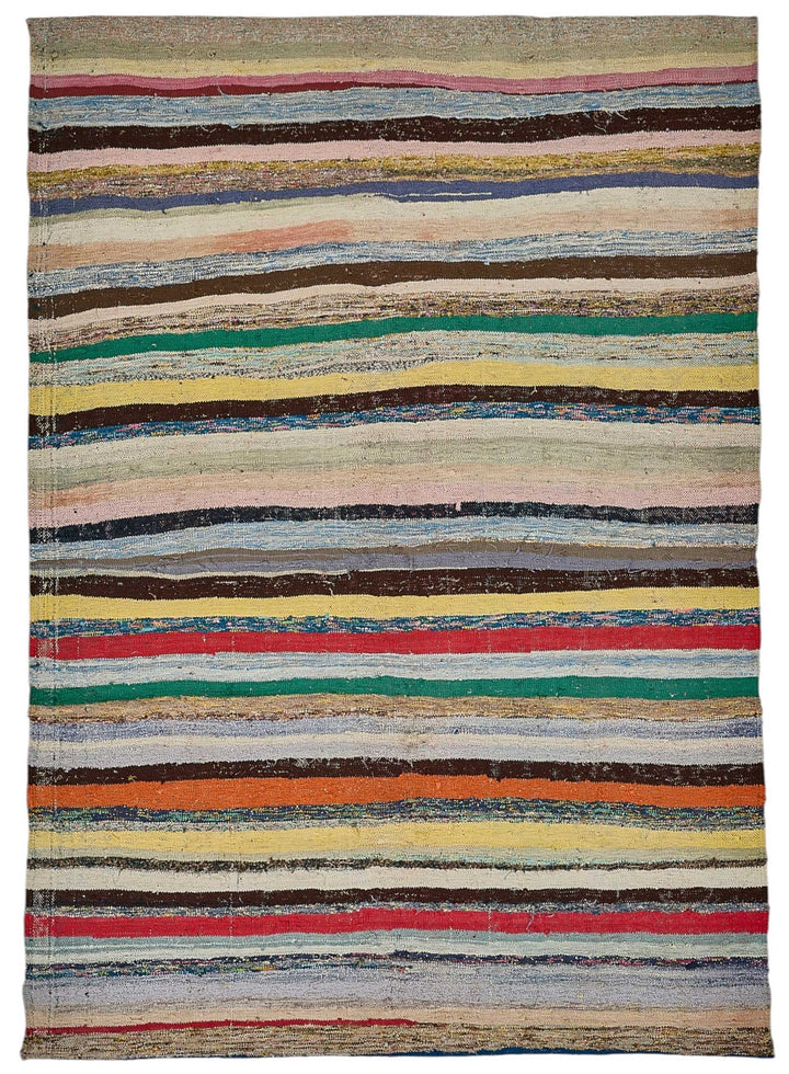 6x8 Handmade Vintage Chaput Kilim Rug - 51853