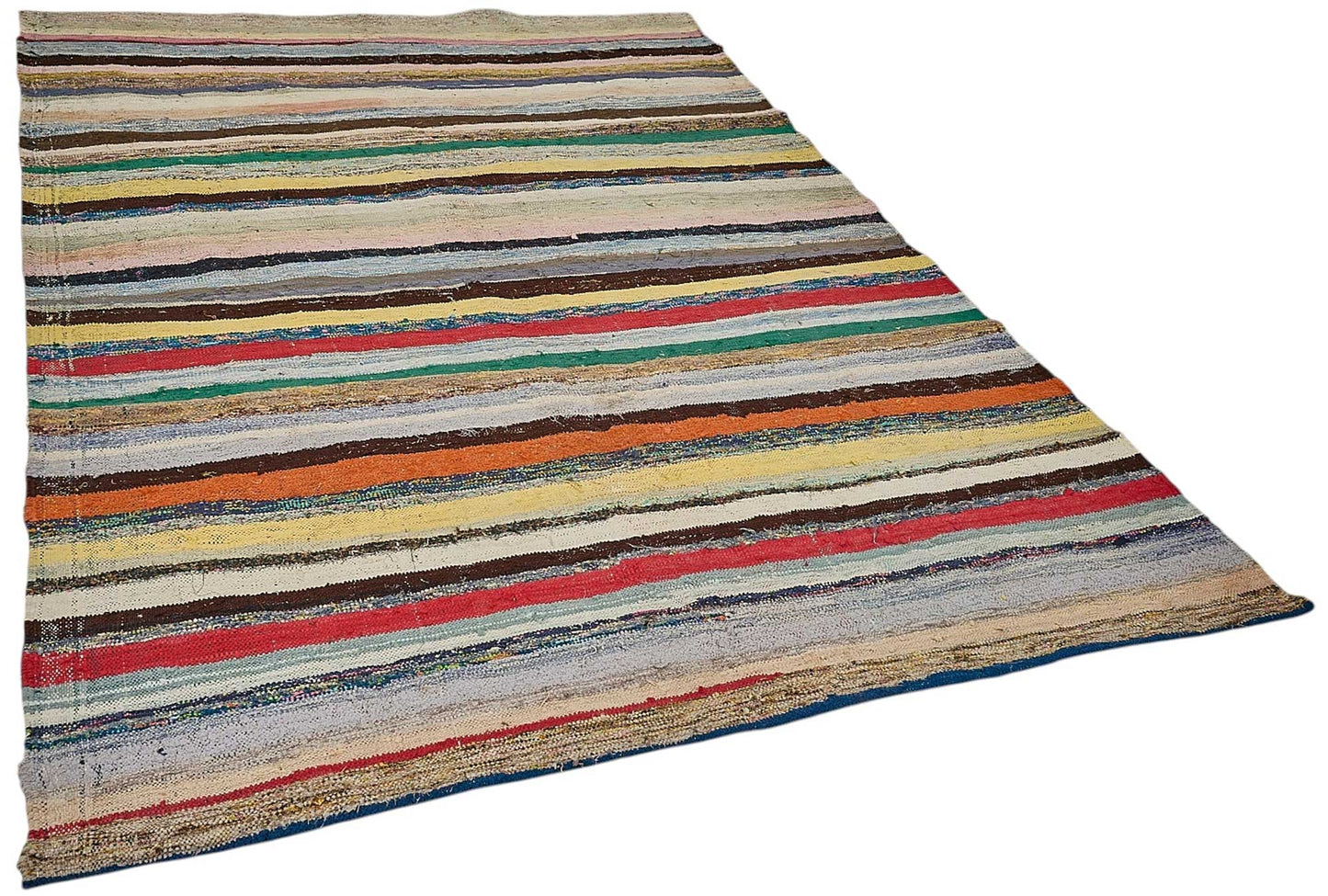 6x8 Handmade Vintage Chaput Kilim Rug - 51853