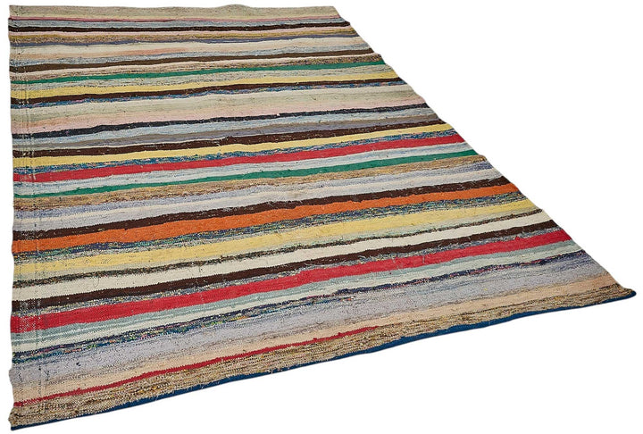 6x8 Handmade Vintage Chaput Kilim Rug - 51853
