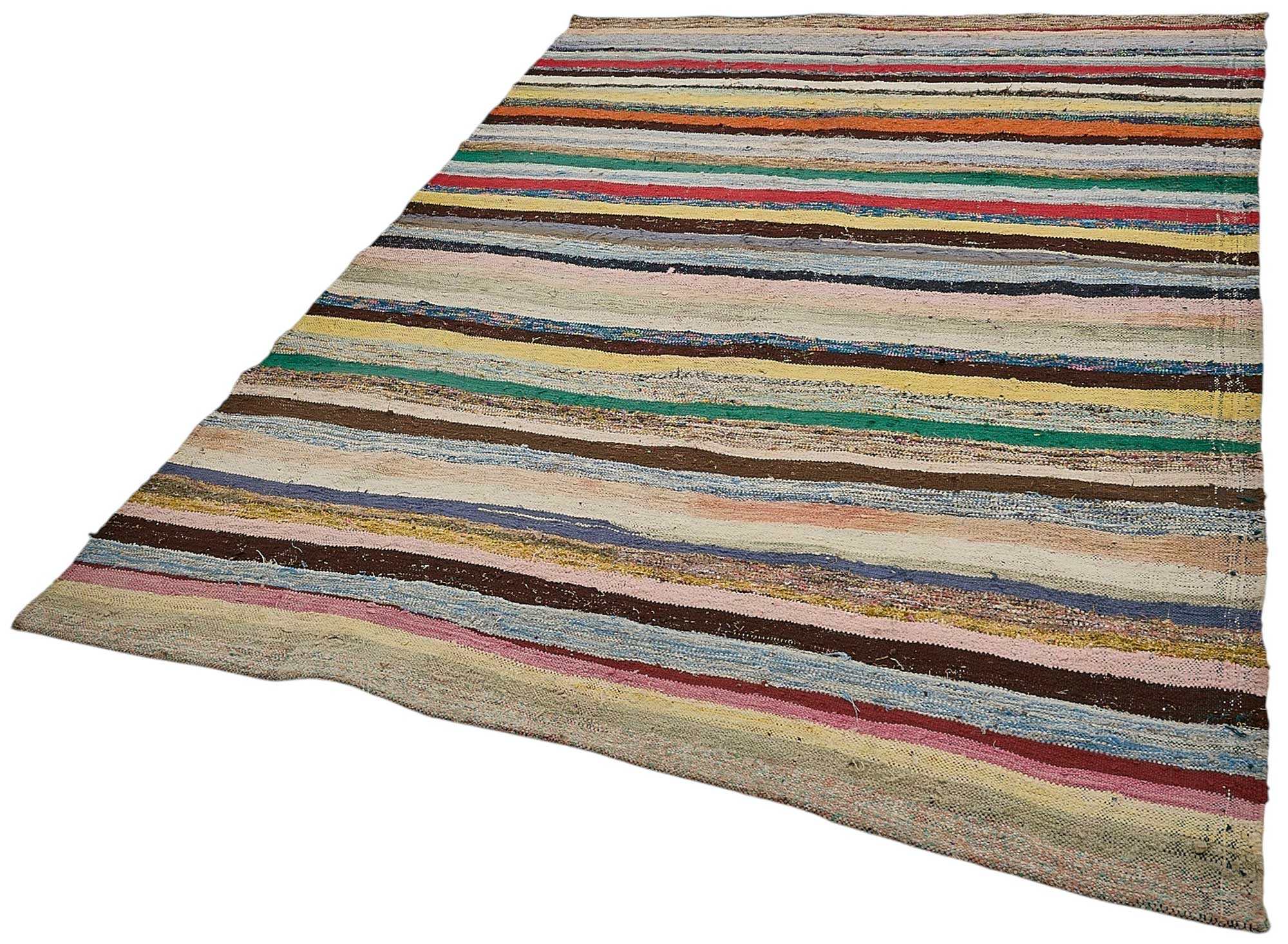 6x8 Handmade Vintage Chaput Kilim Rug - 51853