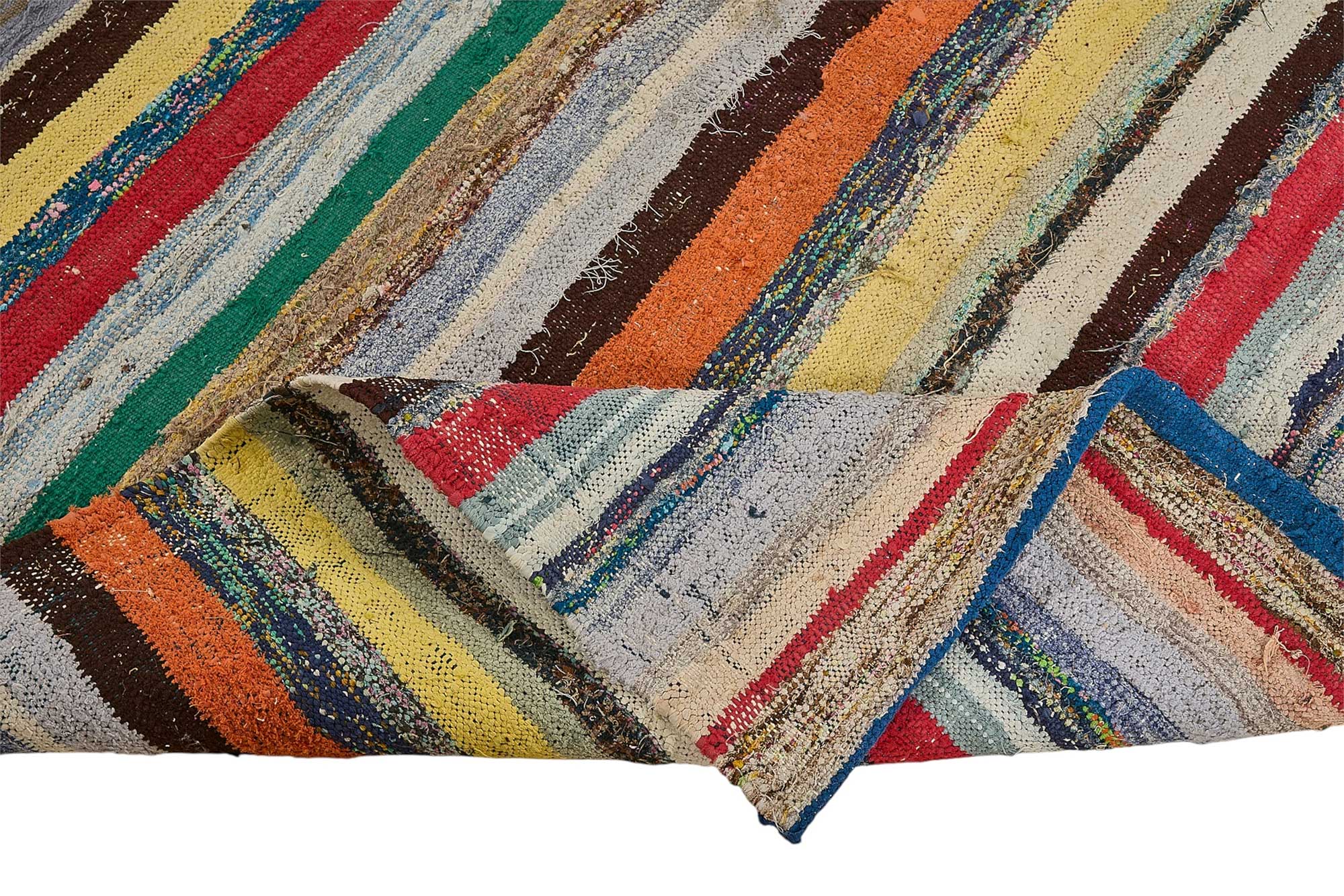 6x8 Handmade Vintage Chaput Kilim Rug - 51853