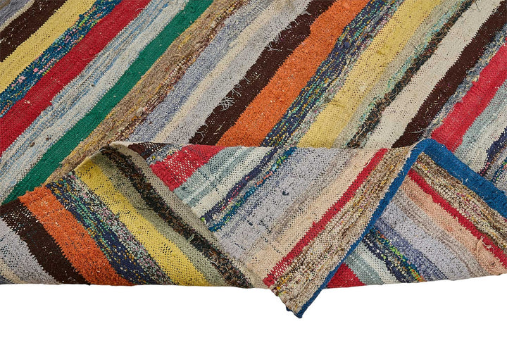 6x8 Handmade Vintage Chaput Kilim Rug - 51853