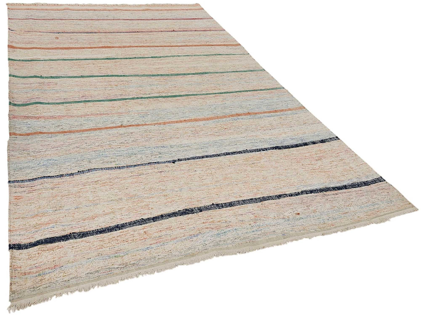 6x11 Handmade Vintage Chaput Kilim Rug - 51854