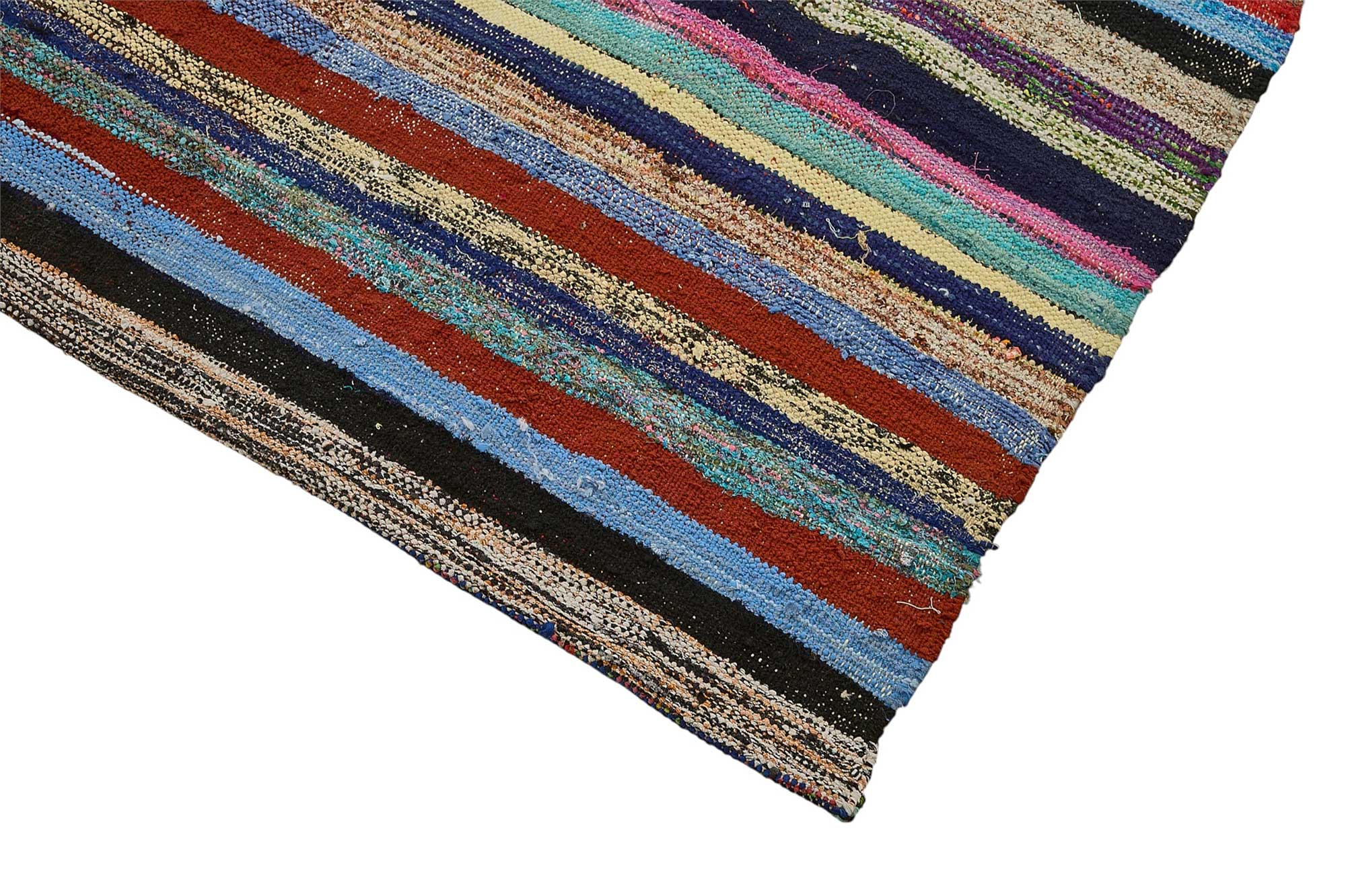 7x10 Handmade Vintage Chaput Kilim Rug - 51855