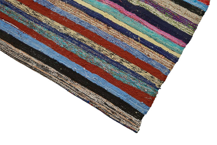7x10 Handmade Vintage Chaput Kilim Rug - 51855