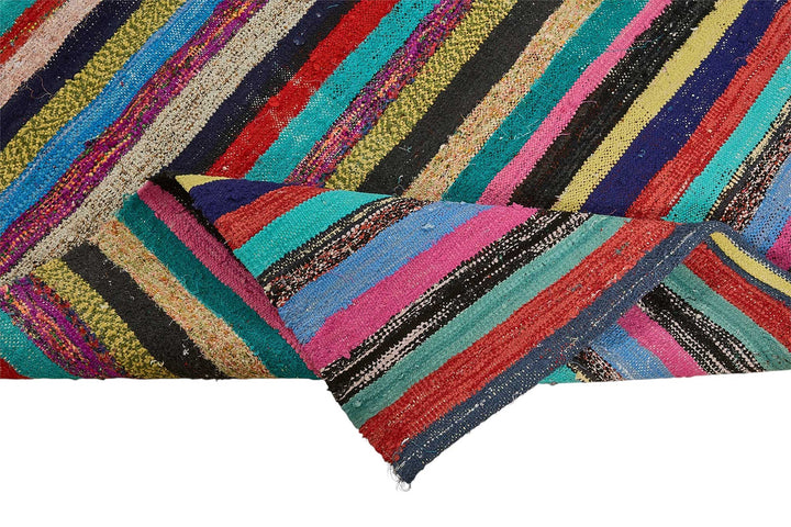 7x10 Handmade Vintage Chaput Kilim Rug - 51855