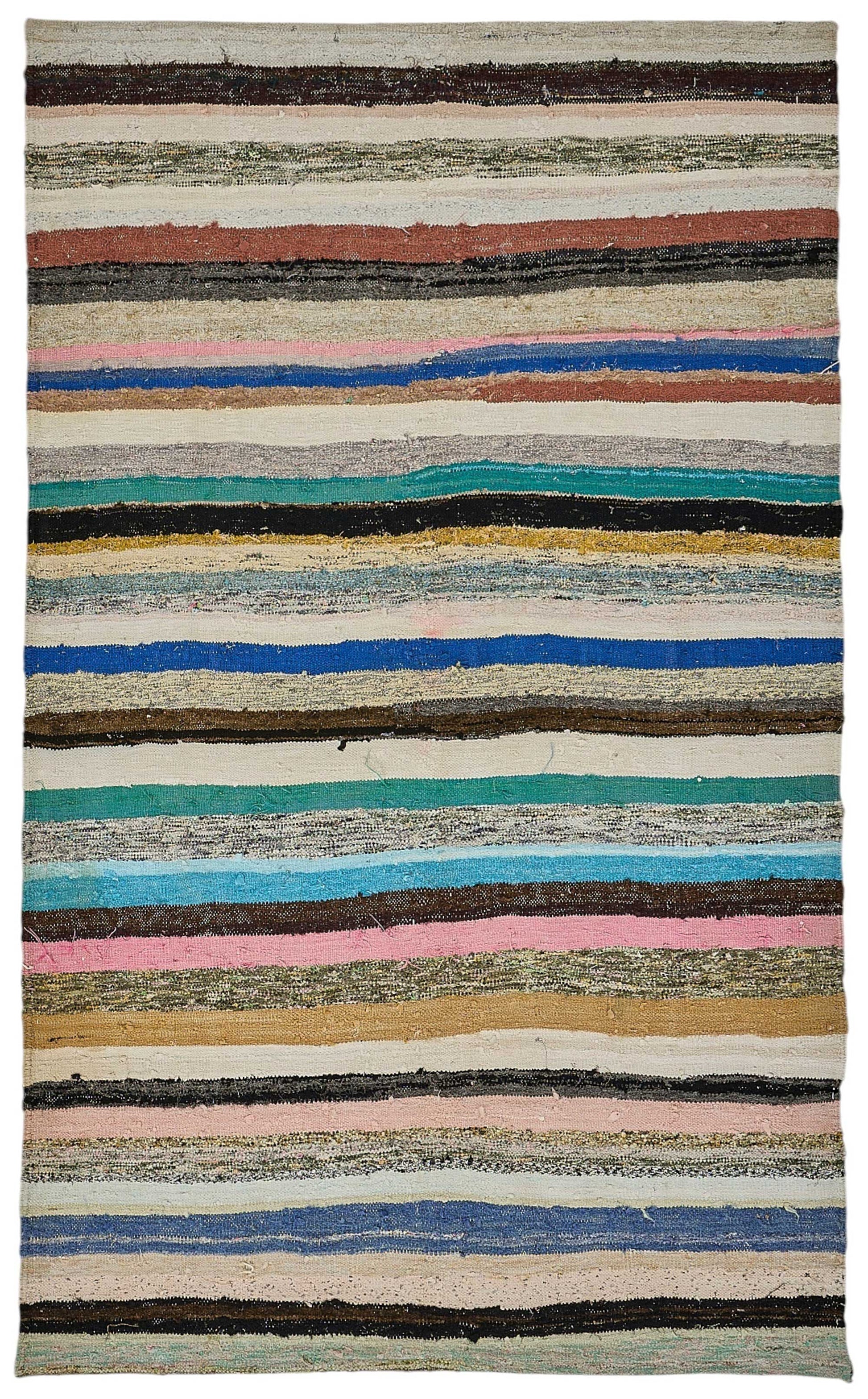 5x8 Handmade Vintage Chaput Kilim Rug - 51857