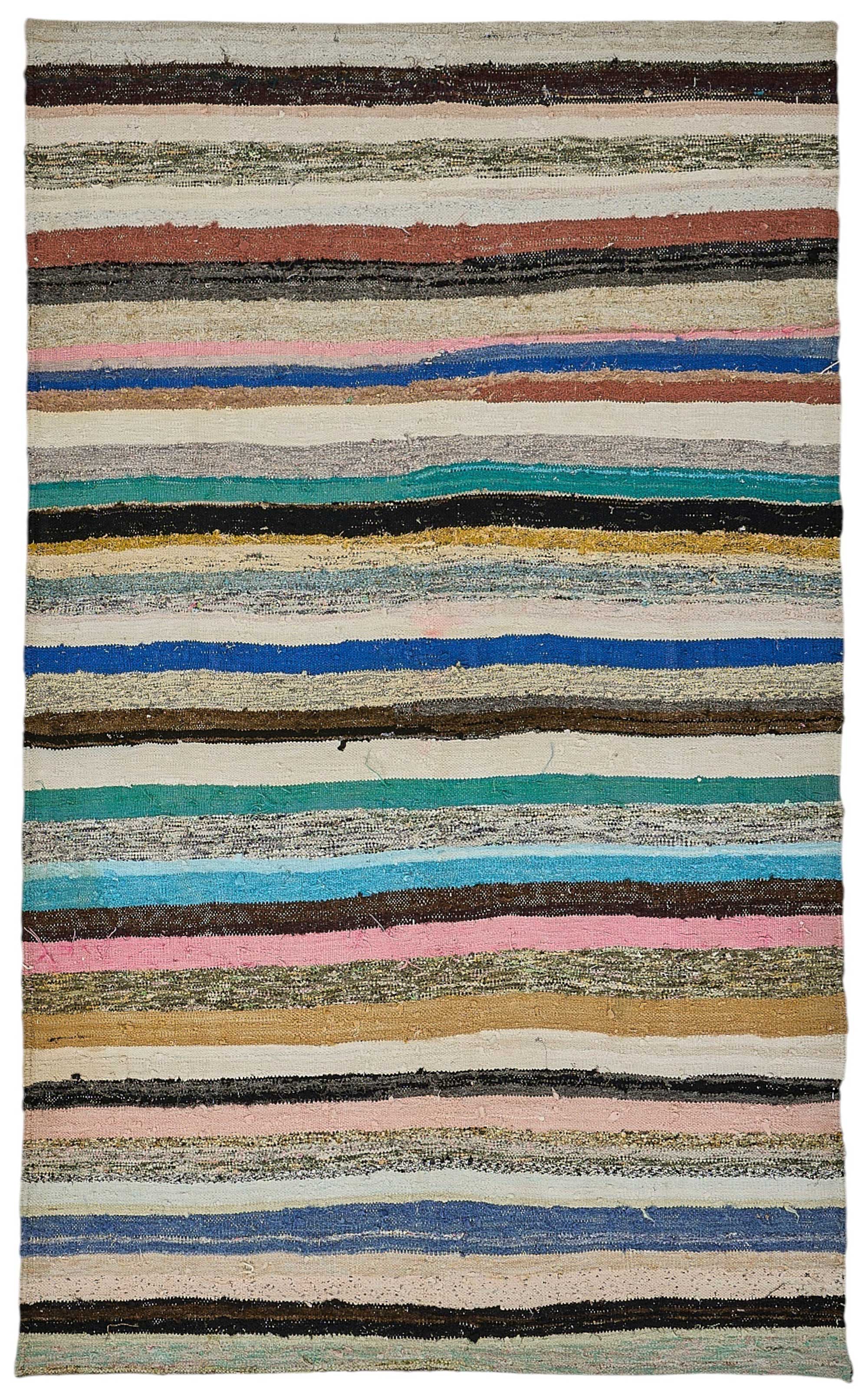 5x8 Handmade Vintage Chaput Kilim Rug - 51857