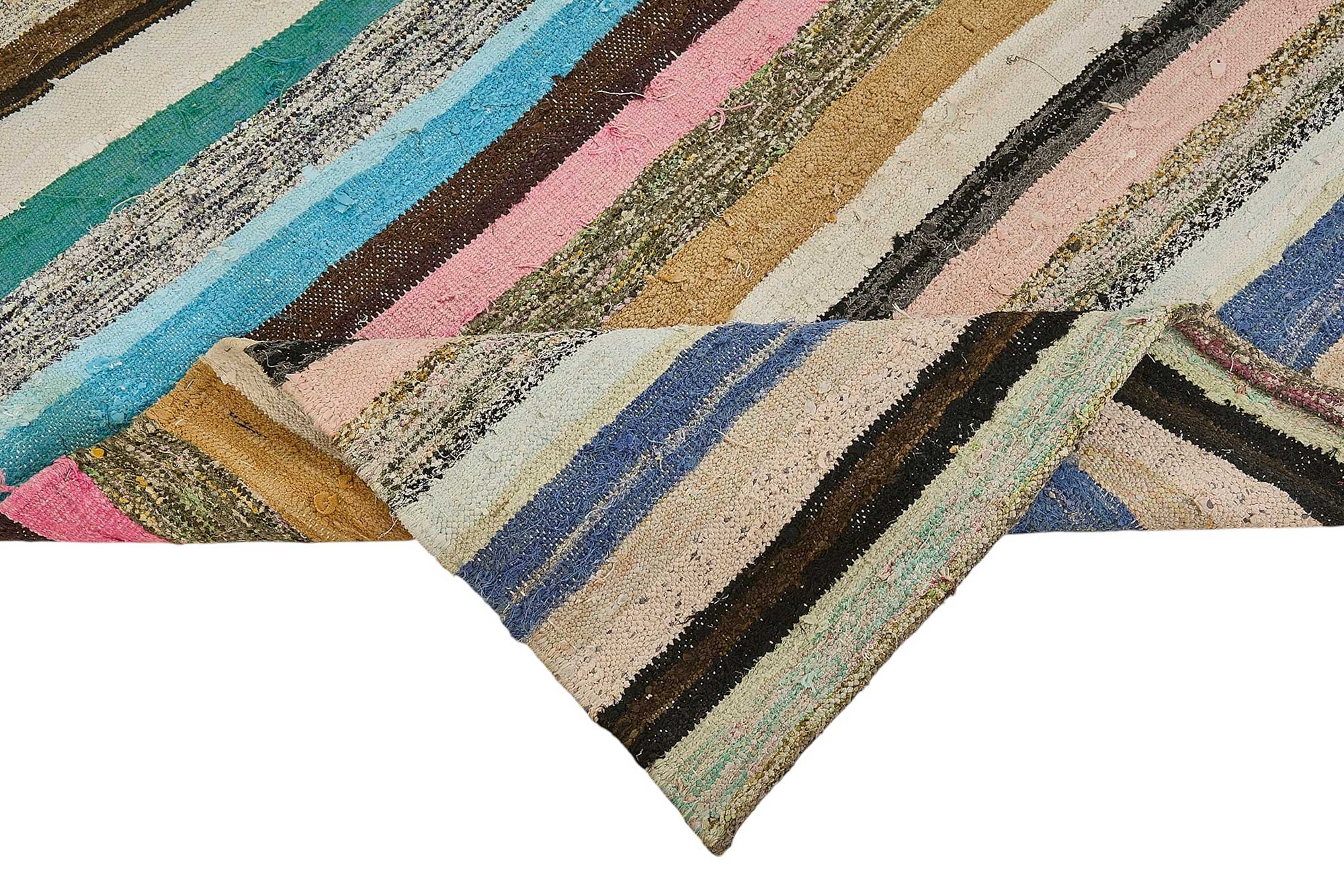 5x8 Handmade Vintage Chaput Kilim Rug - 51857