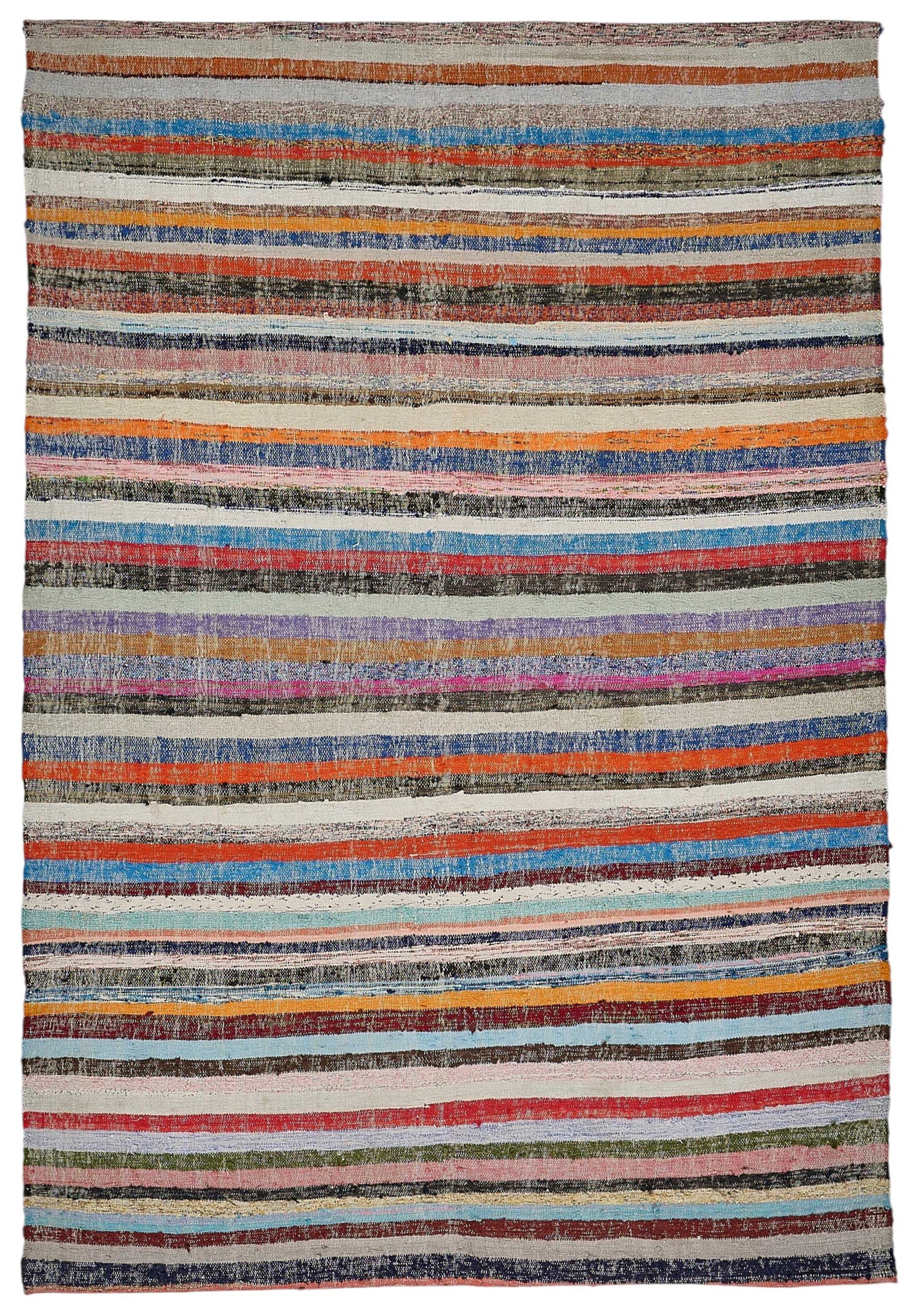 6x9 Handmade Vintage Chaput Kilim Rug - 51858