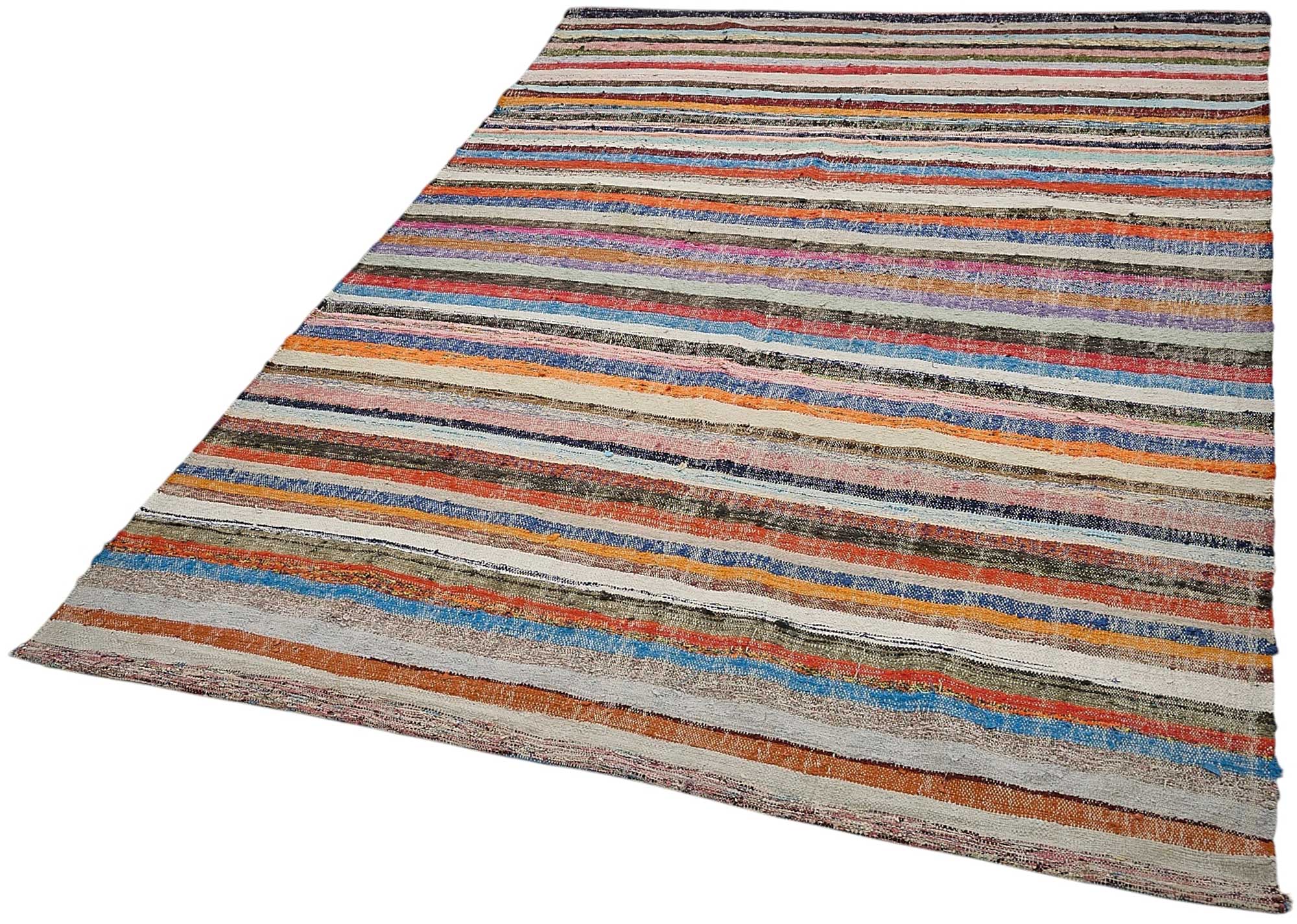 6x9 Handmade Vintage Chaput Kilim Rug - 51858