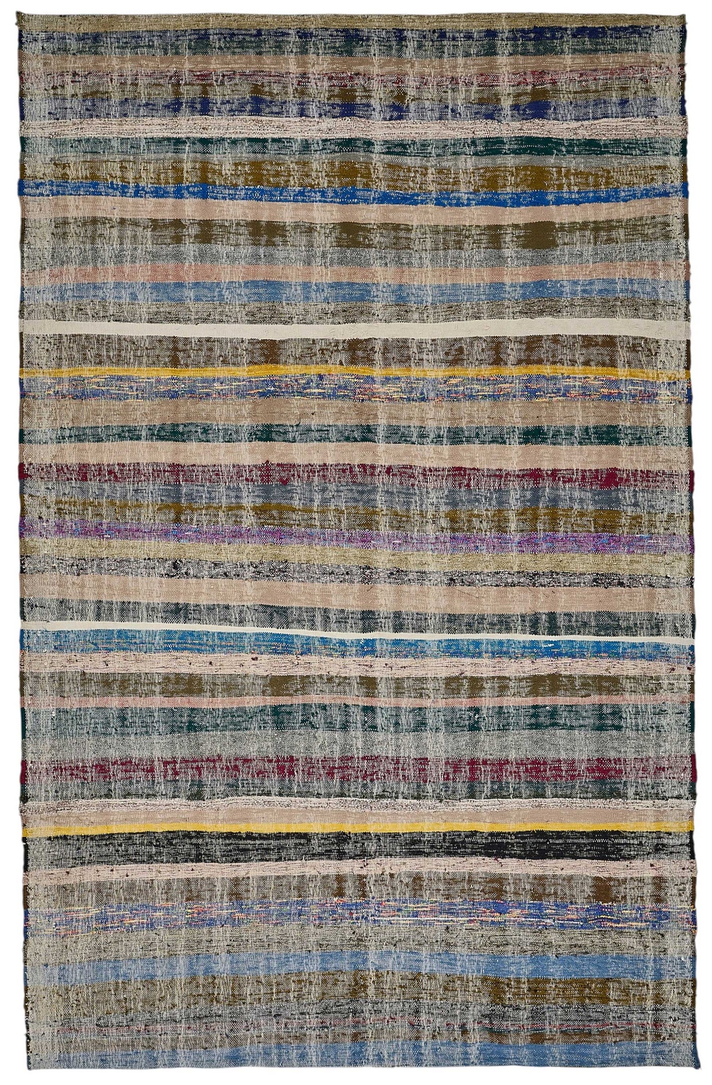 6x9 Handmade Vintage Chaput Kilim Rug - 51859