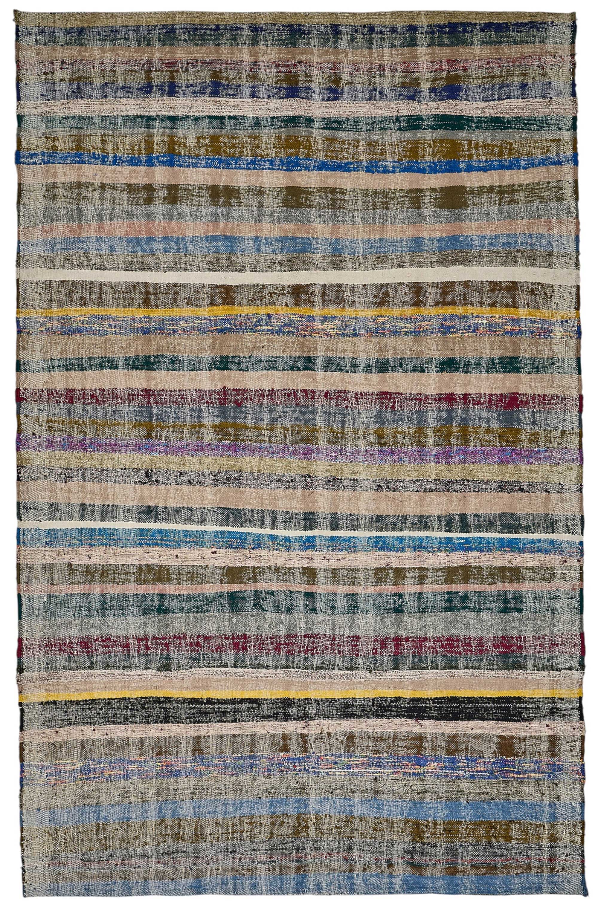 6x9 Handmade Vintage Chaput Kilim Rug - 51859