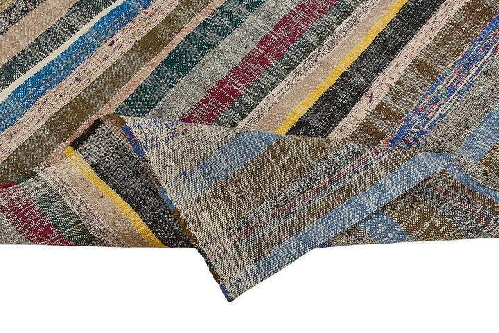 6x9 Handmade Vintage Chaput Kilim Rug - 51859
