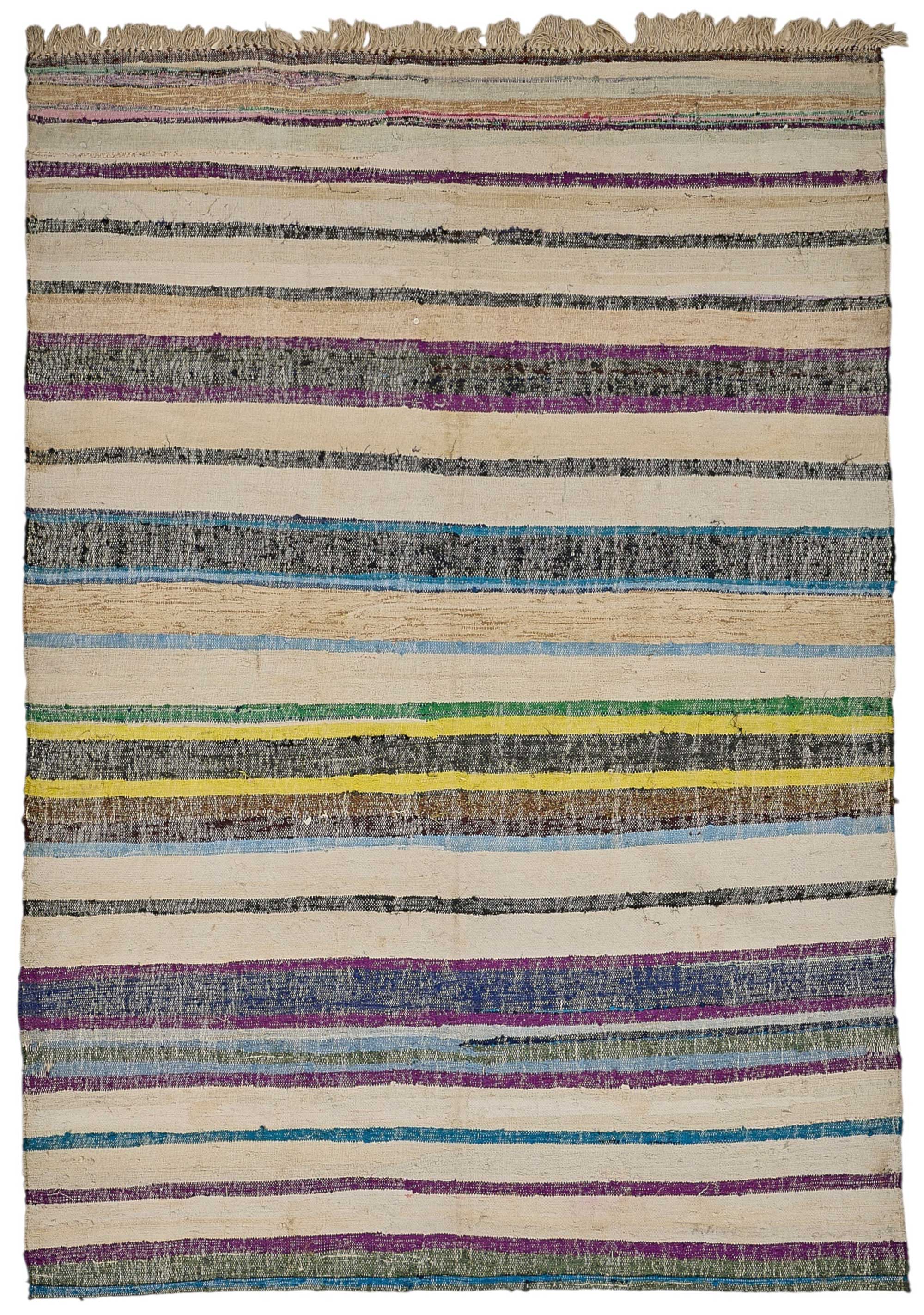 6x9 Handmade Vintage Chaput Kilim Rug - 51860