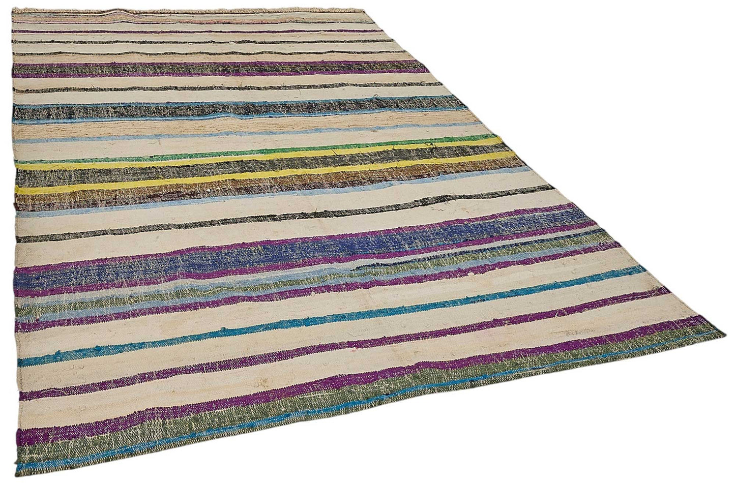 6x9 Handmade Vintage Chaput Kilim Rug - 51860