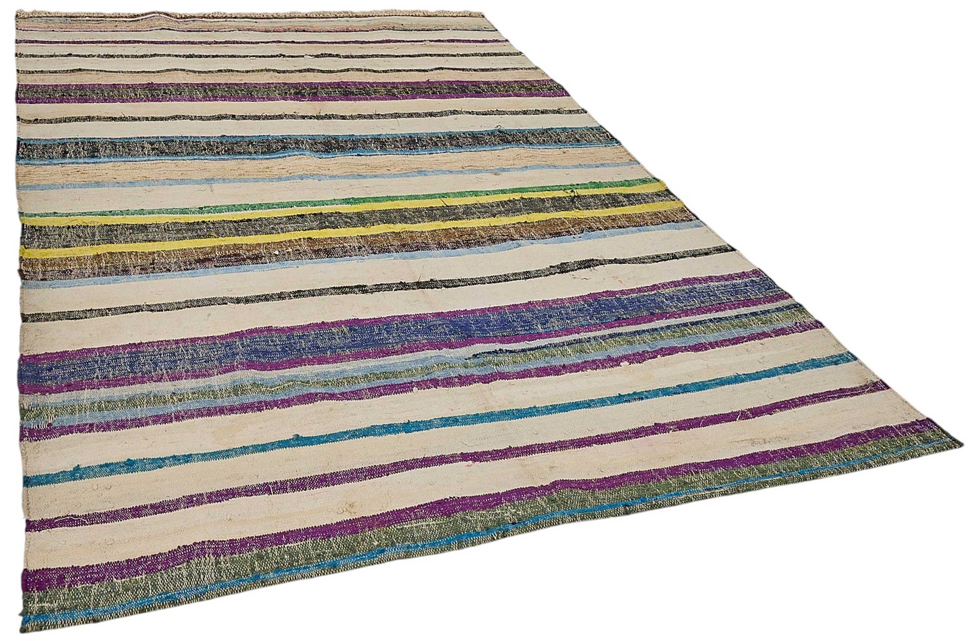 6x9 Handmade Vintage Chaput Kilim Rug - 51860