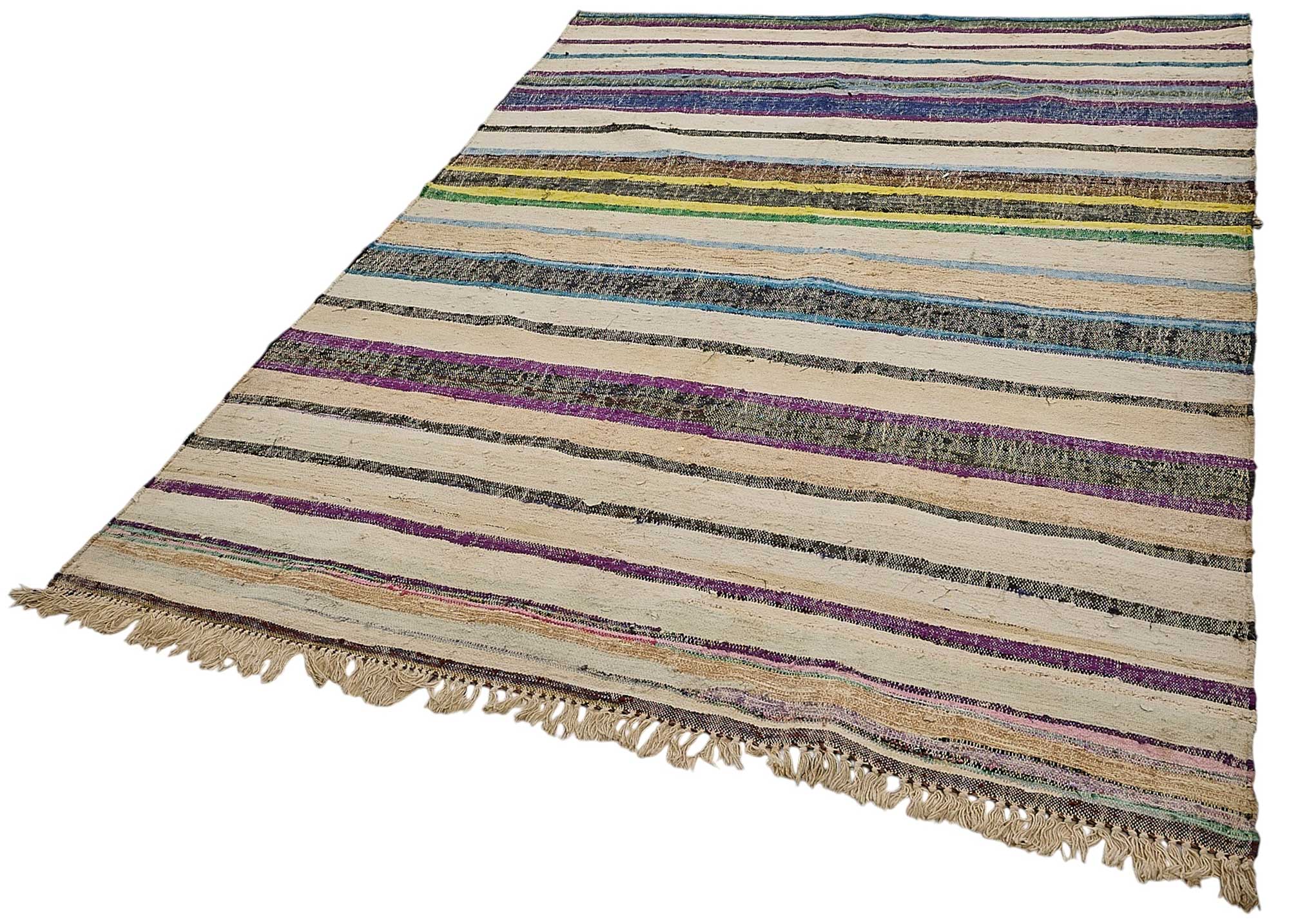 6x9 Handmade Vintage Chaput Kilim Rug - 51860