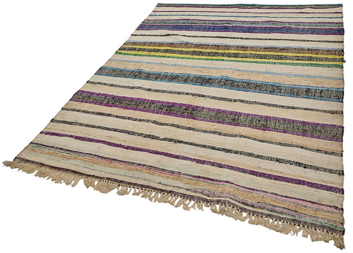 6x9 Handmade Vintage Chaput Kilim Rug - 51860