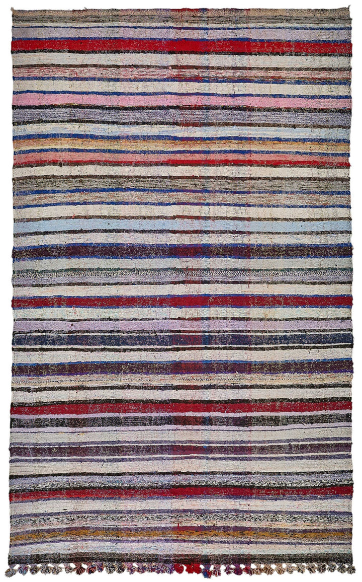 6x10 Handmade Vintage Chaput Kilim Rug - 51862