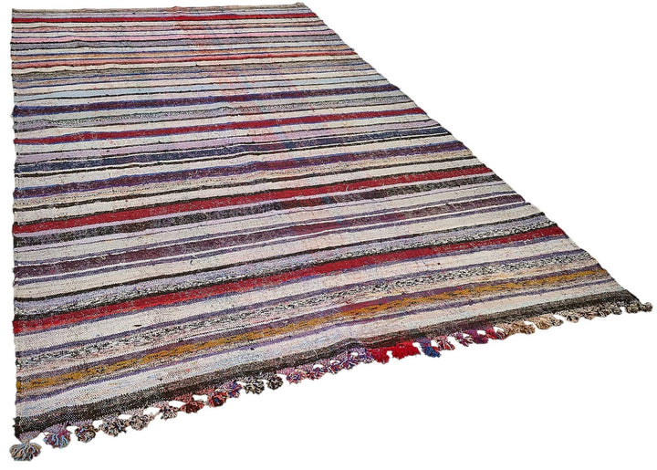 6x10 Handmade Vintage Chaput Kilim Rug - 51862