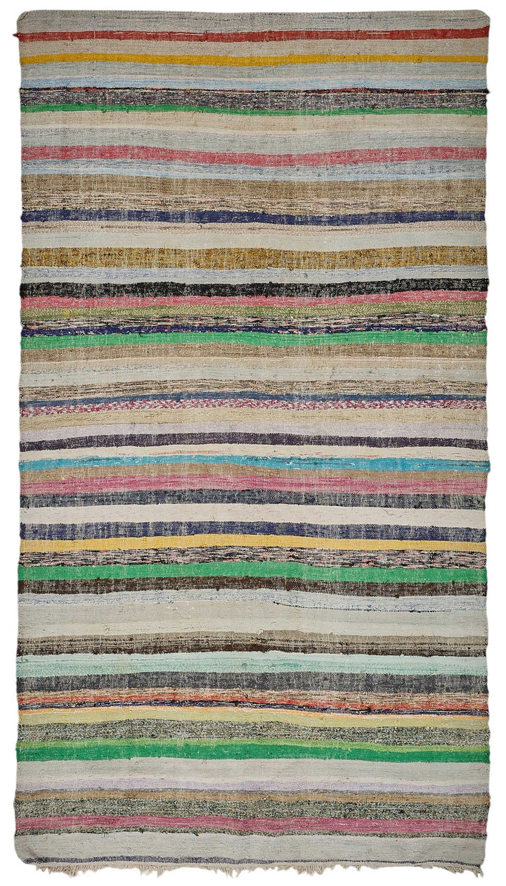 6x10 Handmade Vintage Chaput Kilim Rug - 51863