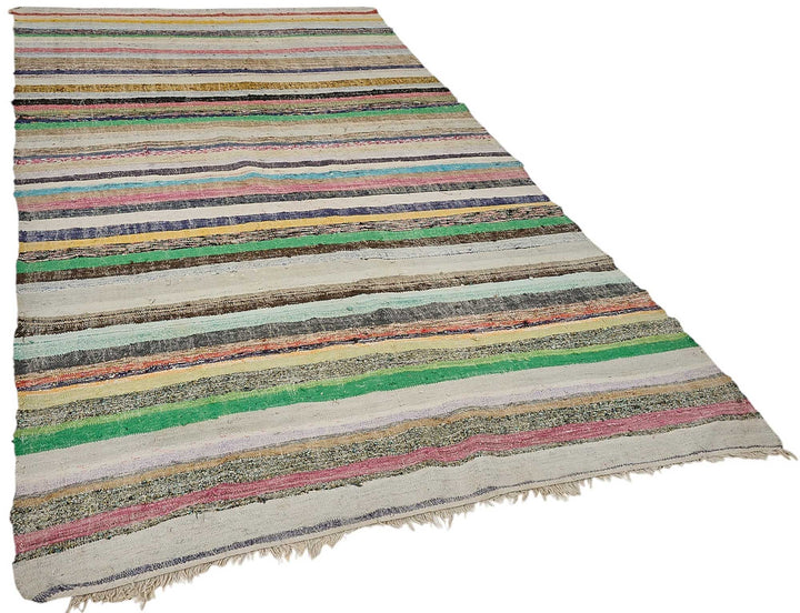 6x10 Handmade Vintage Chaput Kilim Rug - 51863