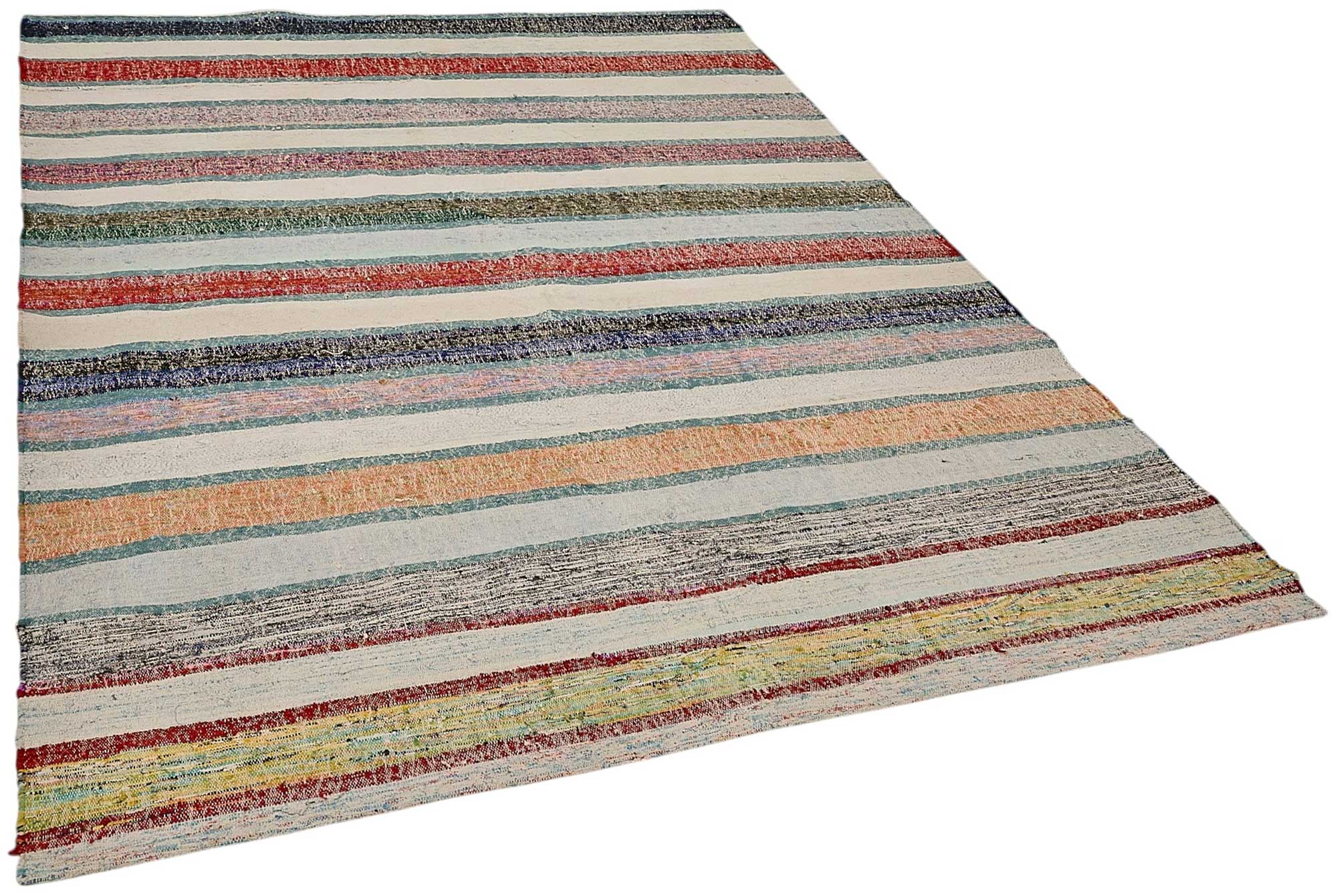 6x8 Handmade Vintage Chaput Kilim Rug - 51864