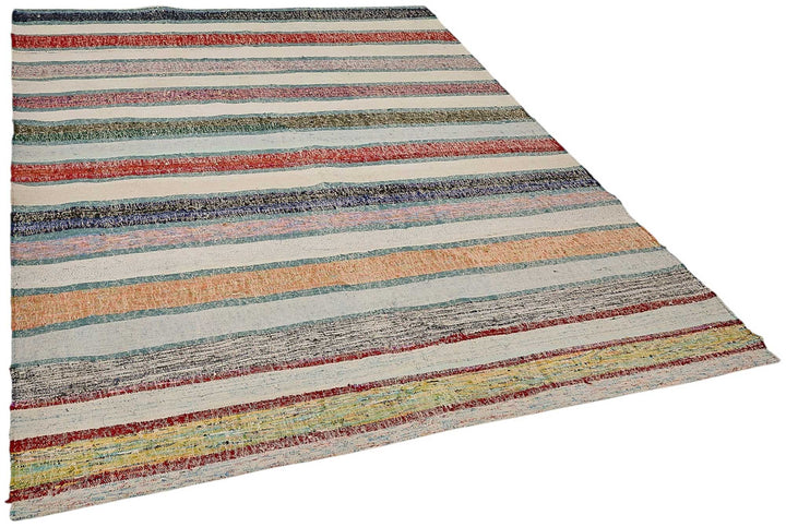 6x8 Handmade Vintage Chaput Kilim Rug - 51864