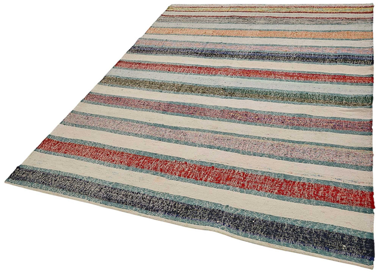 6x8 Handmade Vintage Chaput Kilim Rug - 51864