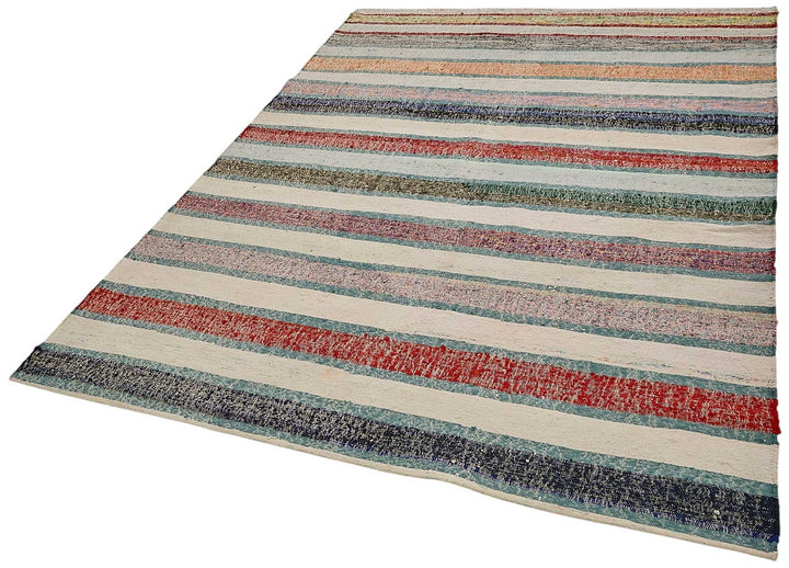 6x8 Handmade Vintage Chaput Kilim Rug - 51864