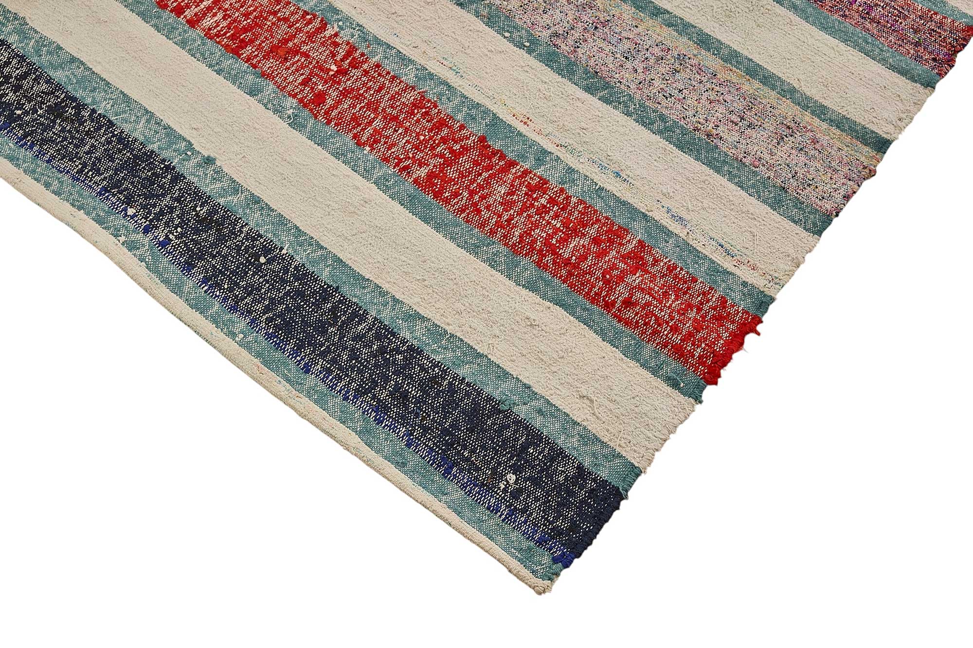 6x8 Handmade Vintage Chaput Kilim Rug - 51864