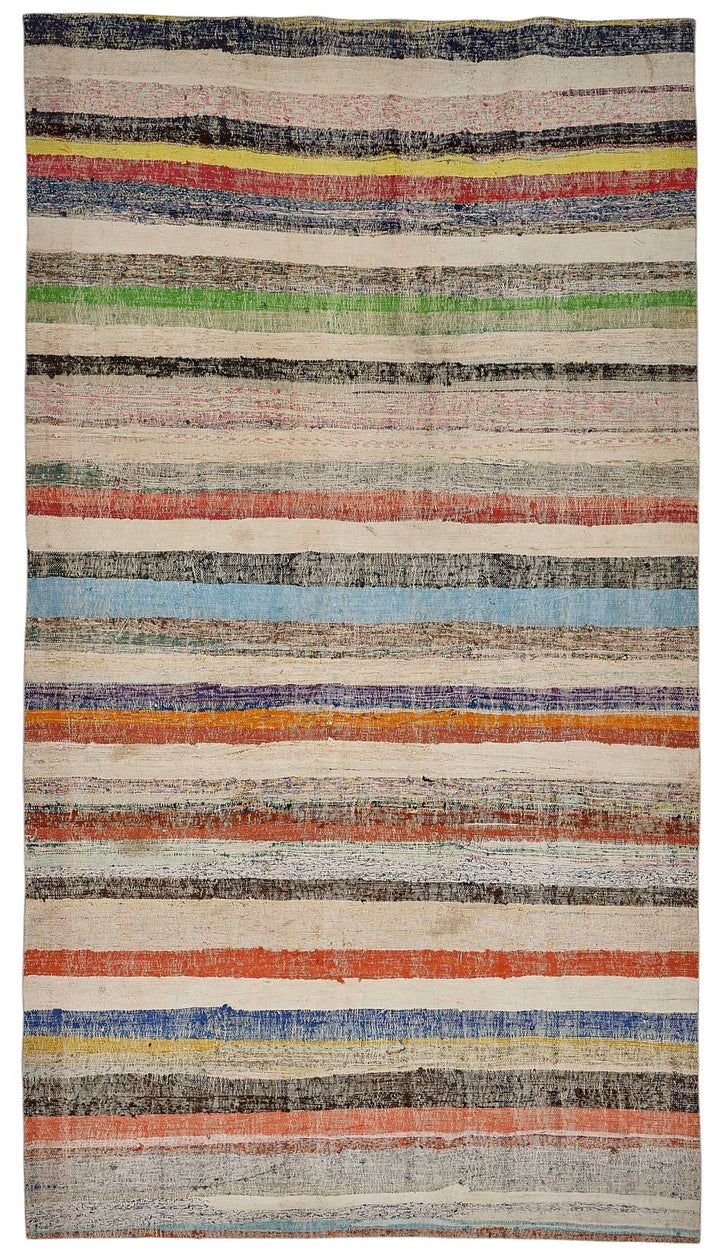 6x11 Handmade Vintage Chaput Kilim Rug - 51866